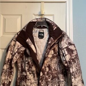 The North Face Quilted Jacket in Cream and Brown
